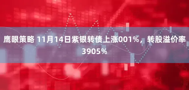 鹰眼策略 11月14日紫银转债上涨001%，转股溢价率3905%